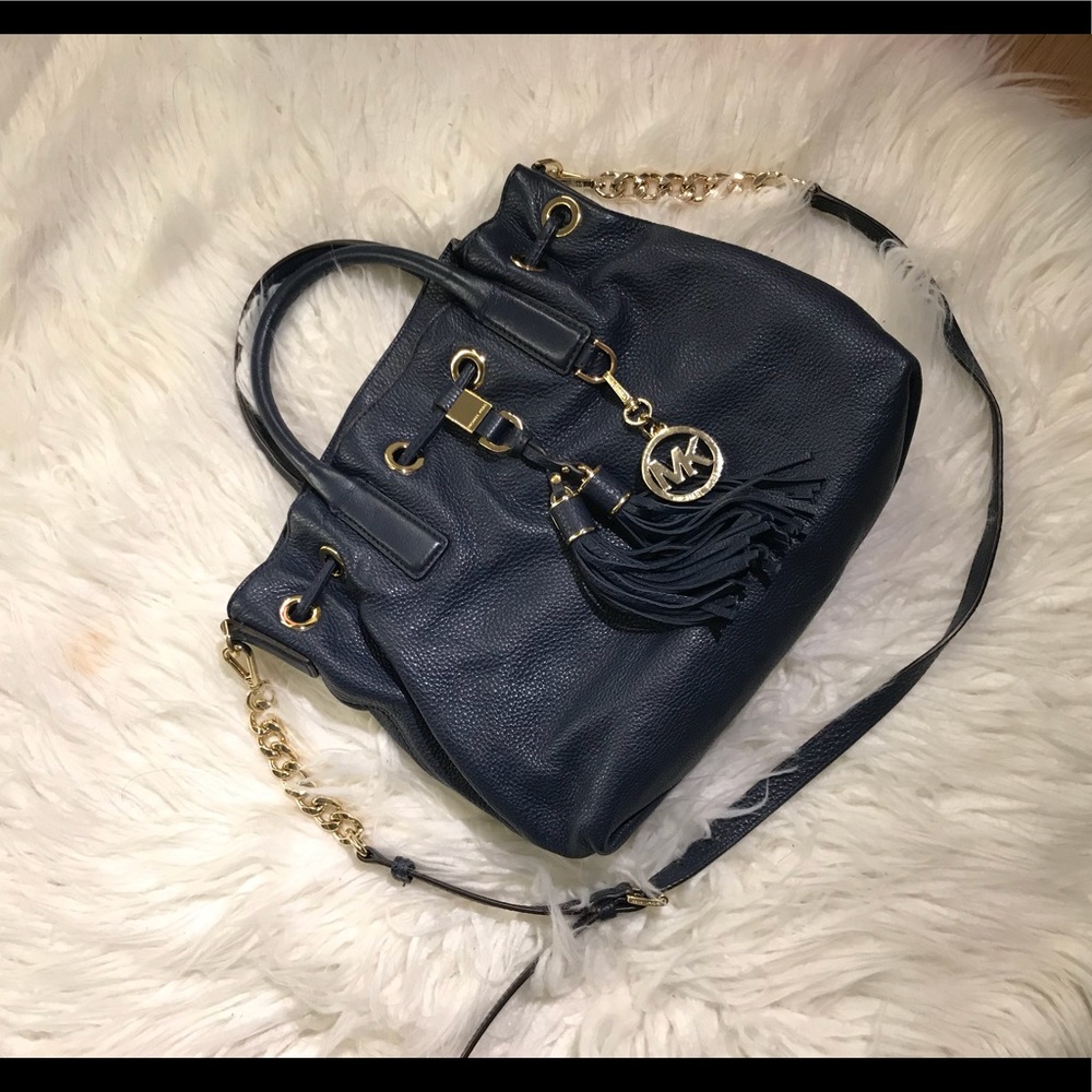 Michael Kors Leather Drawstring Satchel